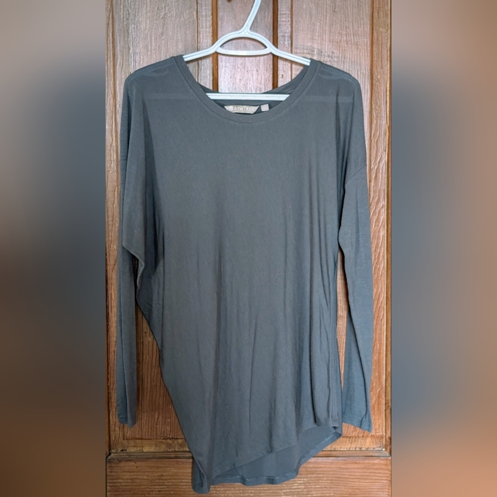 Athleta Cloudlight Relaxed Asym Top - Light Grey Heather - Sz Small